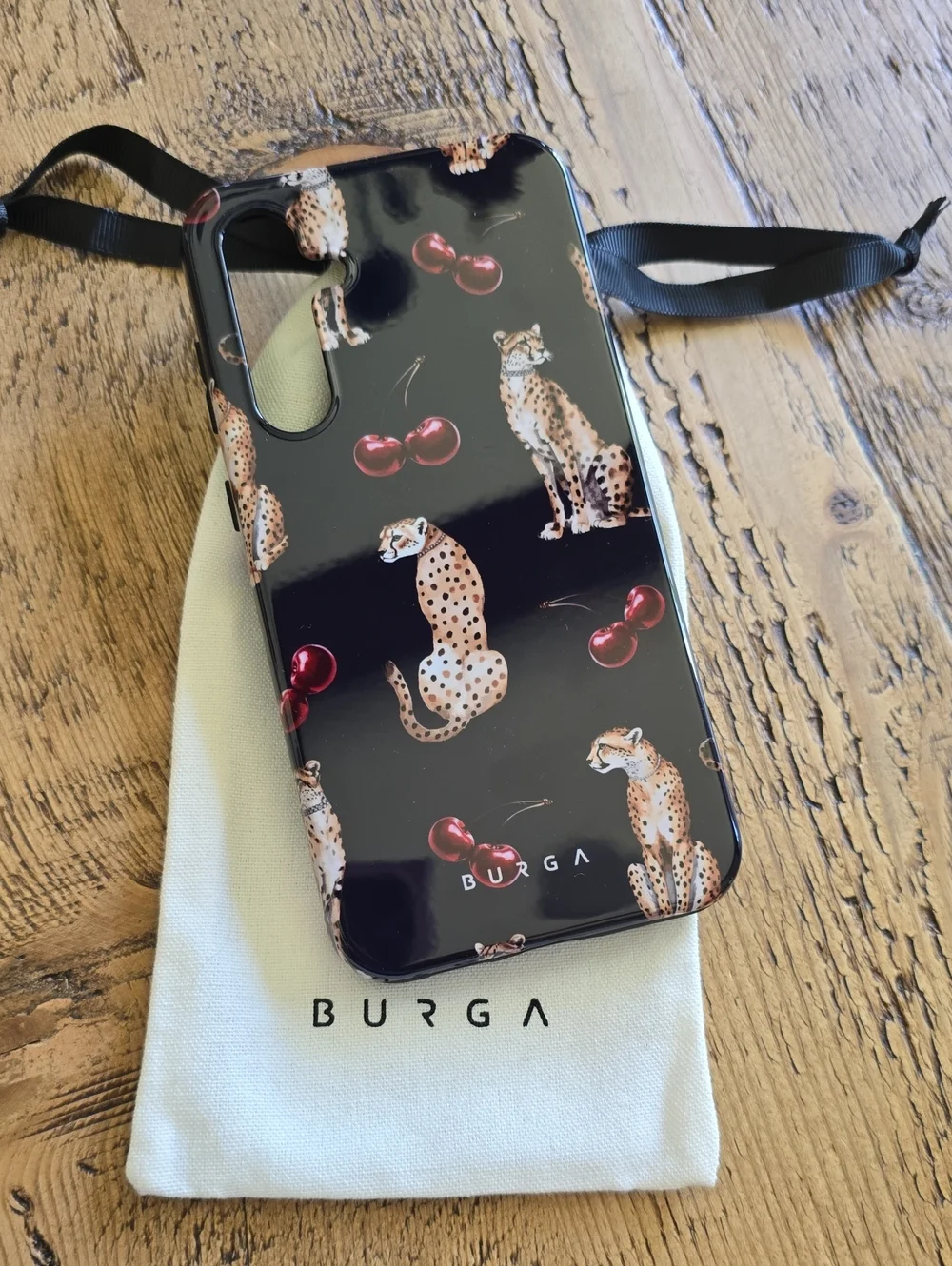 BURGA New Cheetah & Cherry Pattern Phone Case